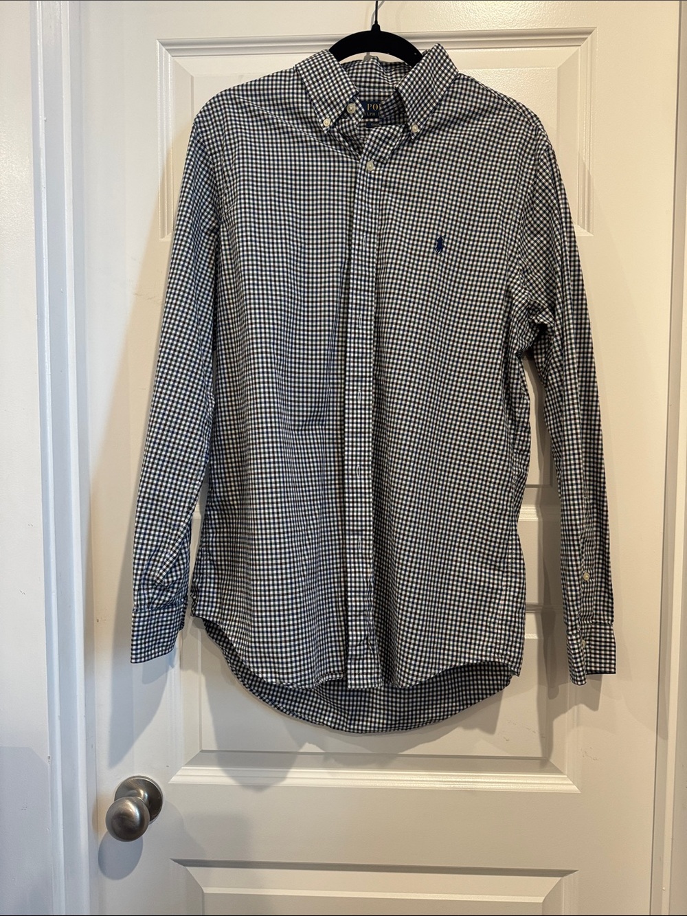 Polo by Ralph Lauren Navy and White Gingham Button-Down Shirt